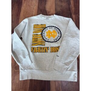 BIKE sweatshirt men Large gray Notre Dame Fighting Irish vintage 90s USA made